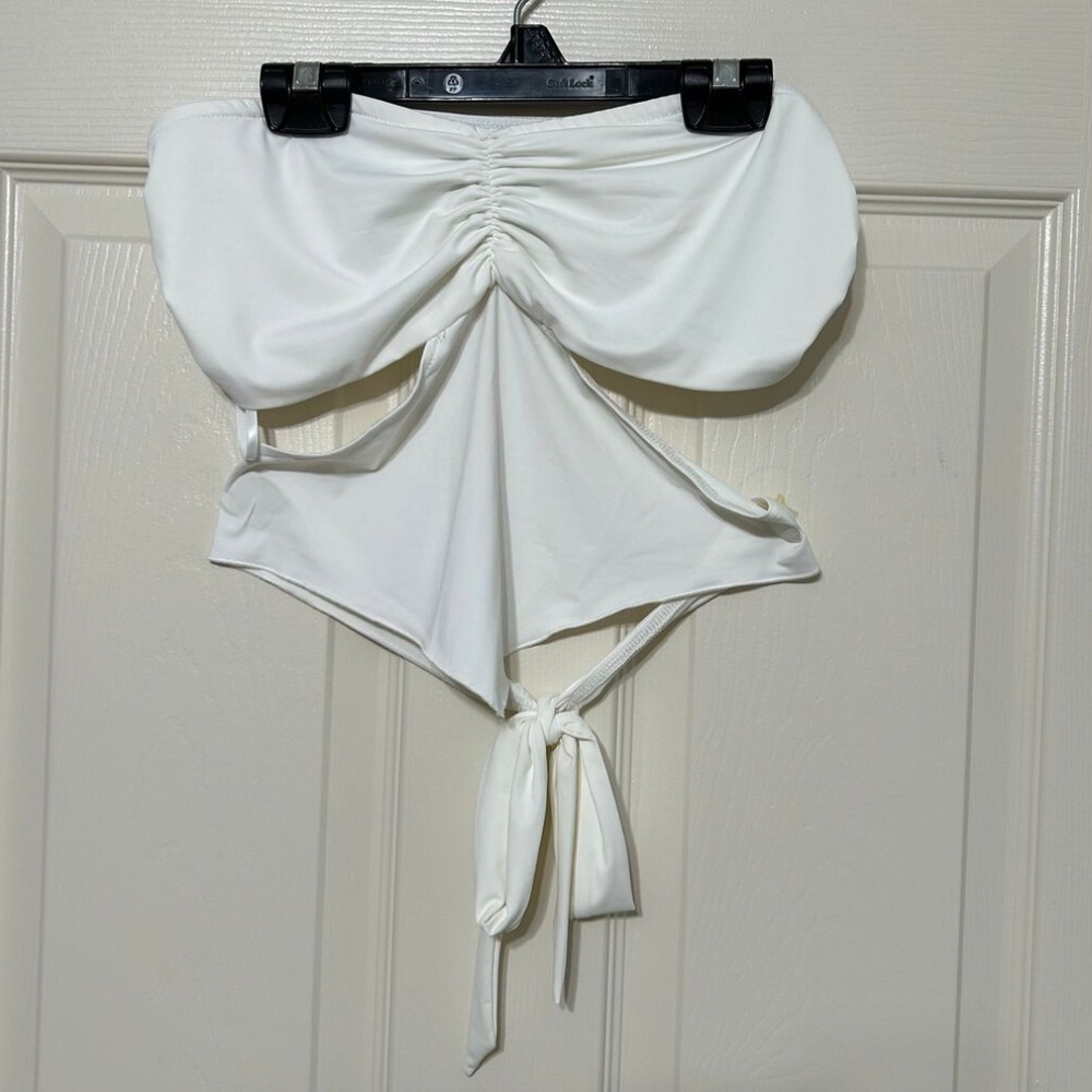 Princess Polly White Strapless Crop Top